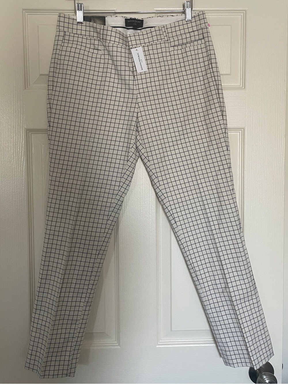 🤍 Banana Republic Sloan Mid-Rise Slim Ankle Checked Dress Pants 🤍